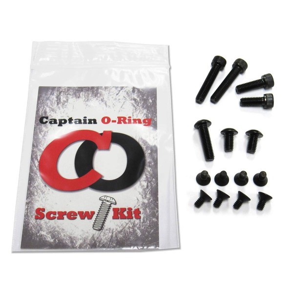 Captain O-Ring Ego 9-11, Etek 3-5, Etha, LV1/LVR, CS1/CSR, GEO 1-3.5, GTEK, GTEK 160R Blackout Screw kit