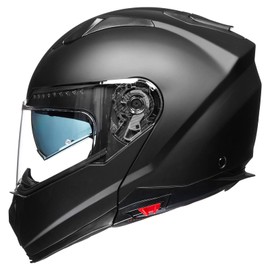 ILM Modular Motorcycle Helmets for Adults Men Full Face Flip up Pinlock Compatible DOT Model 909 (Matte Black, S)