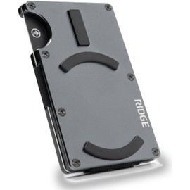 Ridge Wallet Compatible with MagSafe - Slim Minimalist Wallet For Men and Women, Ridge MagSafe Compatible Wallet - RFID, Card Holder & Integrated Cash Strap, Ridge Wallets for Men and Women (Gunmetal)