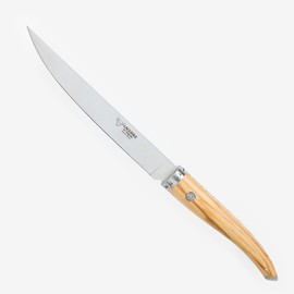 Laguiole en Aubrac Cuisine Gourmet Fully Forged Stainless Steel Made In France Fillet Knife With Olivewood Handle, 7-in / 18cm