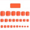 Outyua Orange Square Fake Toenails Solid Matte Press on Toe
