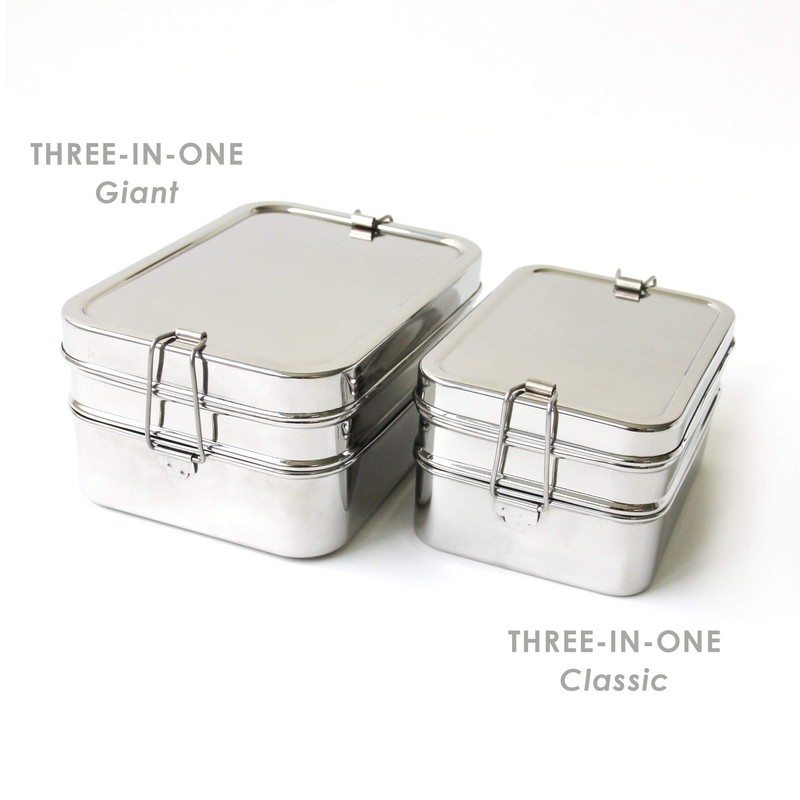 ECOlunchbox Three-in-One GIGANTIC Bento Box (49oz) – 3 Piece Jumbo