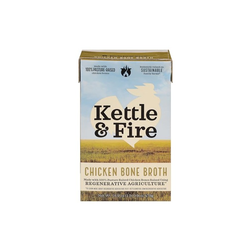Kettle & Fire Regenerative Agriculture Chicken Bone Broth, 16.9 OZ
