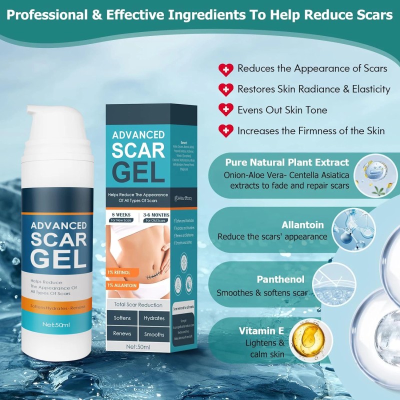 Scar Gel, Scar Cream, Advance Scar Gel for Surgical Scars,Face,Bod<wbr/>y,Leg,