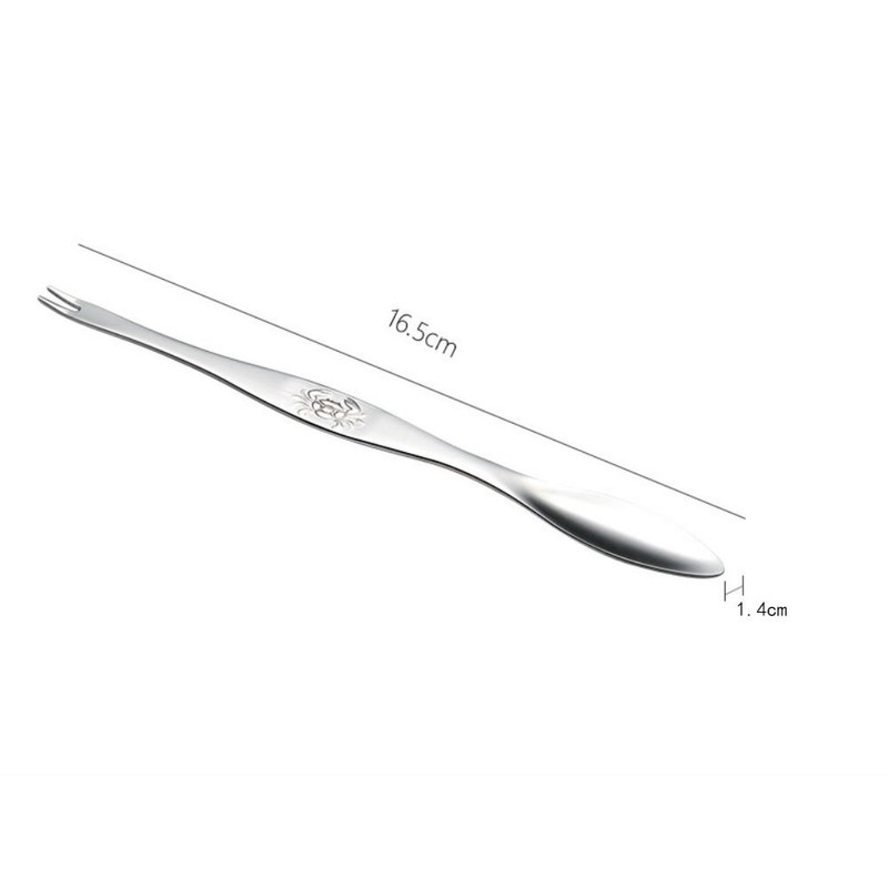 AKOAK 6 Pcs Seafood Tools,Double Headed 304 Stainless Steel Fork