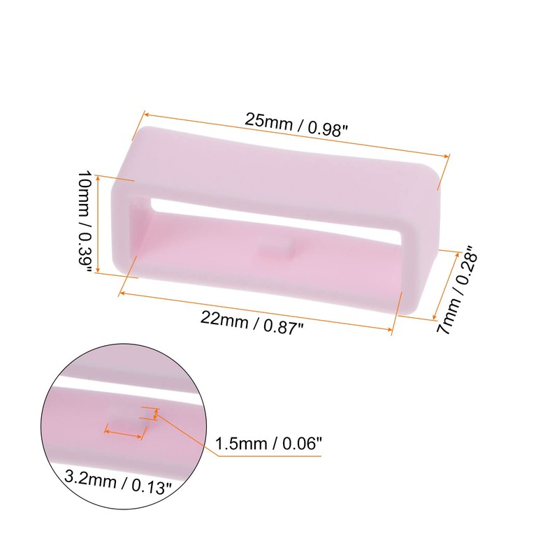 sourcing map 6pcs Watch Strap Loop Fastener Rings 22mm, Light