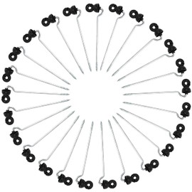 RiteFENCE Electric Fencing Offset Long Distance Goose Neck Screw-in Ring Insulator w/8.8 inch Support PK25