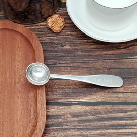 Measuring Spoon,Stainless Steel 18/8 Measuring Spoons,For Measuring Coffee,Pet Food,Grains,Tea Powder,Sugar,Flour,Baking Soda.1tsp/5ml Silver1 Pcs
