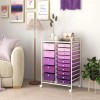 15-Drawers Utility Rolling Bedroom Multi Organizer Storage Office Cart 4-Wheels