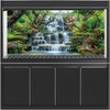 MIRRORANG 120x50cm Waterfall Aquarium Background Forest Park Green Tropical Plants