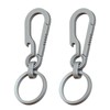 KALOLINNA Titanium Keychains, Set of 2, Carabiner Hook, Lightweight, Small,