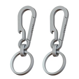 KALOLINNA Titanium Keychains, Set of 2, Carabiner Hook, Lightweight, Small, Metal Fittings, Key Ring Included, Rustproof, Durable, Stylish, Easy Key, Key Chain Holder, Bag Accessories, For Cars, Home,