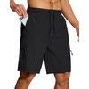 SERAMY Mens Hiking Cargo Shorts 9 Inch with Zipper Pockets