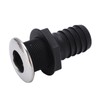 1 1/2in Through Hull Drain Straight Black with Stainless Steel