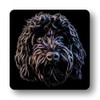 Fractal Artworks Cockapoo Coaster Set with Fractal Art Design. Black