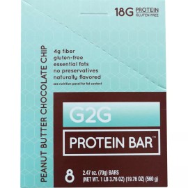 G2G Peanut Butter Chocolate Chip Protein Bars 8 Count