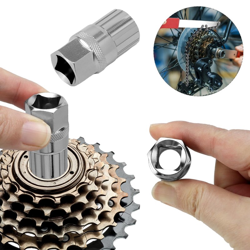 QWORK® Bike Chain Whip Tool Set, Universal Bicycle Cassette Chain