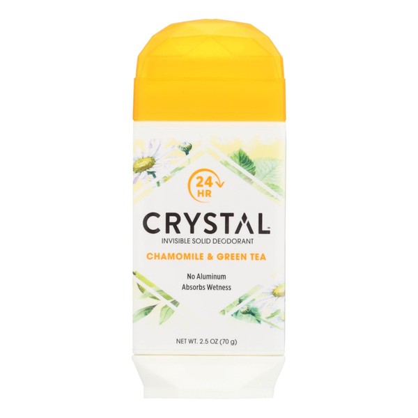 Crystal Deodorant Solid Stick 2.5 Ounce Chamomile &amp; Green Tea (Pack of 2)2