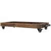 MyGift 30-Inch Rustic Wood Rolling Boot Tray with Metal Pipe