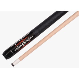 Accuplay Billiards Short Maple 42 Inch 2 Piece Hardwood Canadian Maple Pool Cue Stick 17 OZ Red White