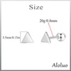 Aloluo 20G Tiny Triangle Stud Earrings for Women Silver Plated