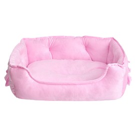 pawstrip Pink Dog Bed Princess Puppy Bed for Small Dogs Soft Cat Sofa Breathable Kitten Beds for Indoor Kittens Anti-slip Pink Cat Bed Washable Girl Dog Bed