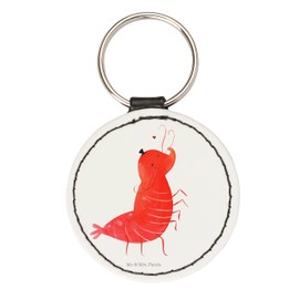Mr. & Mrs. Panda Round Keyring Shrimp French Gift Sea Creatures Holiday Sea Crab French Guardian Angel Bag Pendant, White