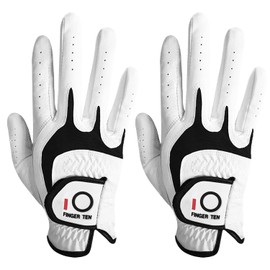 Golf Gloves Men Left Hand Right Hand Cabretta Leather Mens Golf Glove 2 Pack, All Weather Rain Grip Small Medium ML Large XL Size (Worn on Right Hand, Small)