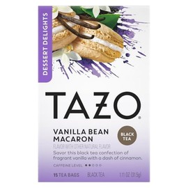TAZO Dessert Delights Vanilla Bean Macaron Tea Bags, Sugar Free and Zero Calories, 90 Total Tea Bags (15ct - Pack of 6)