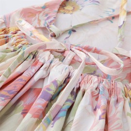 KISSOURBABY Girls Strap Floral Dress Summer Party Casual Dress for Toddler,Size 6-7,A4Floral,130