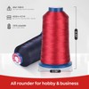 RICHWORD Embroidery Thread, 2Black+1White+1Red, Huge Spool 4 Rolls 4000M(4374Y) 40WT