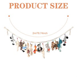 Stuffed Animal Storage Net Hammock Cuddly Toy Storage Hammock Teddy Hammock with Hooks Toy Hammocks Macrame Boho Teddy Bear Storages for Bedroom Nursery