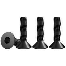 Drenky Countersunk Bolts, M6 Black Socket Screws M6 X 20mm 25 Pcs Hex Screws DIN 7991 / ISO 10642 Rustproof Machine Screws 304 Stainless Steel Hex Socket Countersunk Bolts, Fully Thread