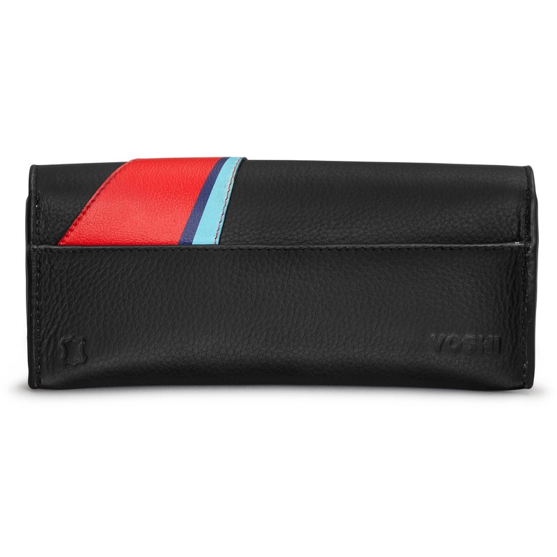 Yoshi Lightning Bolt Leather Glasses Case, Sunglasses Case, Flap Over,