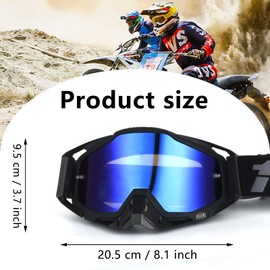 Motocross Goggles Windproof Dustproof Motocross Goggles Ski Goggles Dirt Bike Cross Goggles Anti Fog UV Ski Goggles Off Road Racing Driving Glasses for Cycling Cross Country Racing ATV UTV Grey Blue