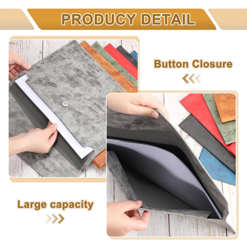 uxcell PU Leather File Folders, A4 Envelope Folder File Document