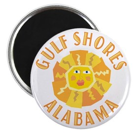 CafePress Gulf Shores Sun Magnet 2.25" Round Magnet, Refrigerator Magnet