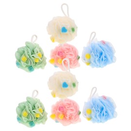 Healeved 8pcs Shower Loofah Exfoliating Mesh Bath Pouf Balls for Spa Like Cleansing Quick Drying Soft Durable Body Scrubber for All Skin Types Essential Bathroom Accessories