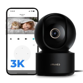 IMILAB C22 3K Security Indoor Camera - 360° View Home Camera with Color Night Vision for Baby/Pet Monitor, Plug-in 2.4Ghz WiFi 6 Inside Camera, 2-Way Audio, AI Detection, Local/Cloud Storage(Black)