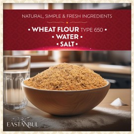 Eastanbul Baked & Shedded Kataifi for Milk Pudding, Toasted Kataifi, Shredded Fillo Dough, Katifi Muhallebi Kadaifi Sprinkles Crushed Katafi Topping, Kadayif Pastry Dough for Dubai Chocolate, 8.8oz