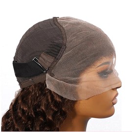 Chocolate Brown Water Wave HD Lace Front Wigs Human Hair Deep Curly 13x4 Transparent Lace Frontal Wigs Pre Plucked #4 Wet And Wavy Human Hair Wig for Women 180% Density (28Inch, Chocolate Brown)