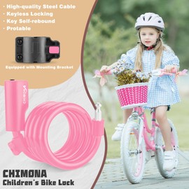 Bike Lock, Bike Cable Lock with PVC Anti-Scratch Coating, Bicycle Cable Lock with Mounting Bracket, Bike Lock Cable Portable & Compact for Bikes, Scooters 4 Feet