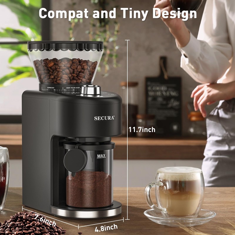 Secura Conical Burr Coffee Grinder with 35 Grinding settings Coffee