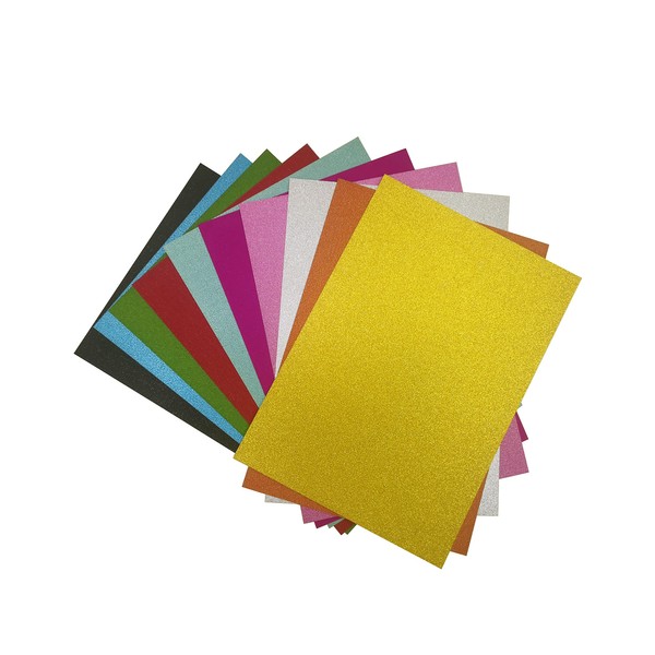 Glitter Card A4 250GSM 10 Colour Assorted 10 Sheets No