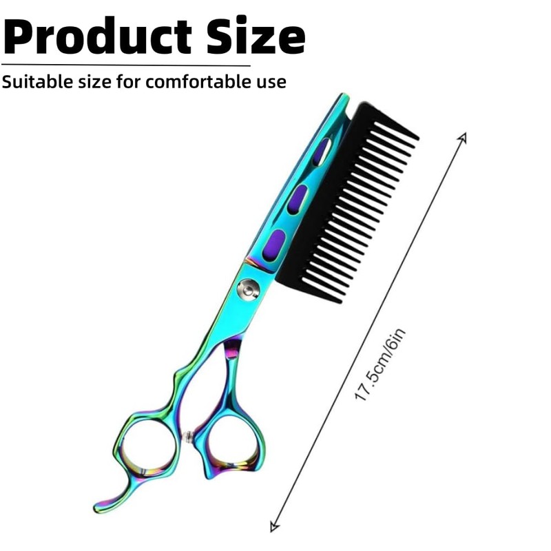 2 in 1 Hair Scissors with Comb, Professional Hair Cutting