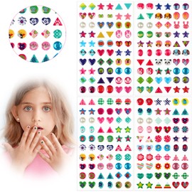 240 Piece Sticker Earrings 3D Gems Girls Earrings Self-Adhesive Glitter Craft Crystal Stickers (Style A)