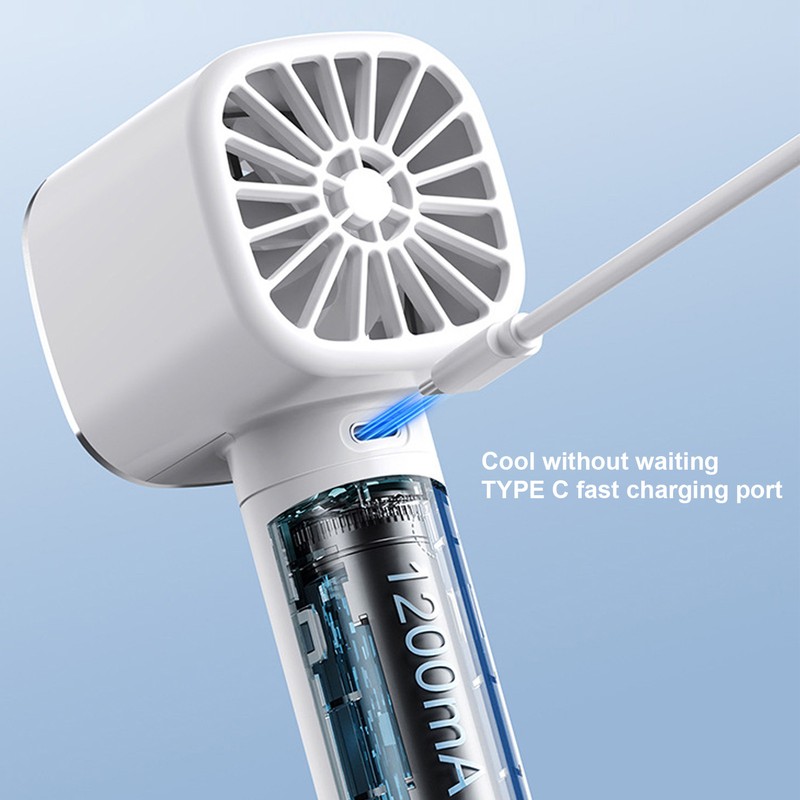 Handheld Turbo Fan ABS 3 Speeds USB Rechargeable Mini Portable