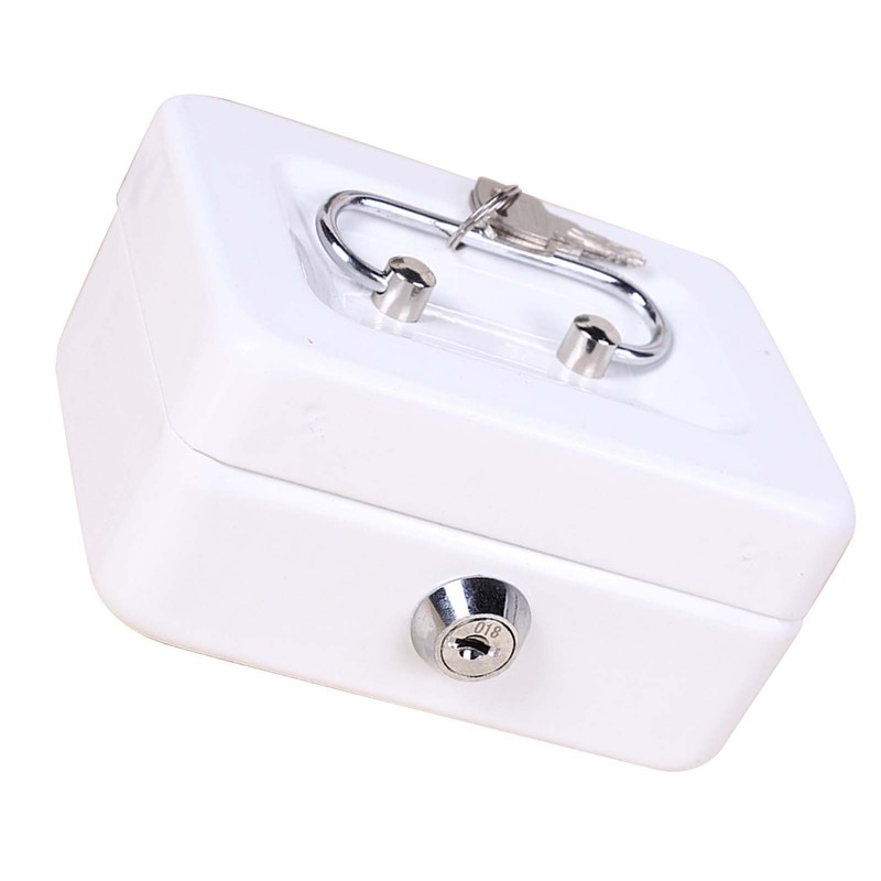 Cash Box with Money Tray Metal Storage Safe Lock Box