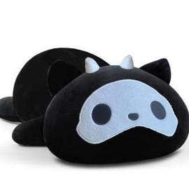 SNOWOLF 11.8" 19.7" Axolotl Plush Pillow Cat Plush Pillow Cute and Soft Axolotl Stuffed Animal Plush Cat  Unicorn Dinosaur Fox Plushie Toy Great Gift For Kids Christmas Gift for Boys Girls:_black evil cat_50cm/19.7inch