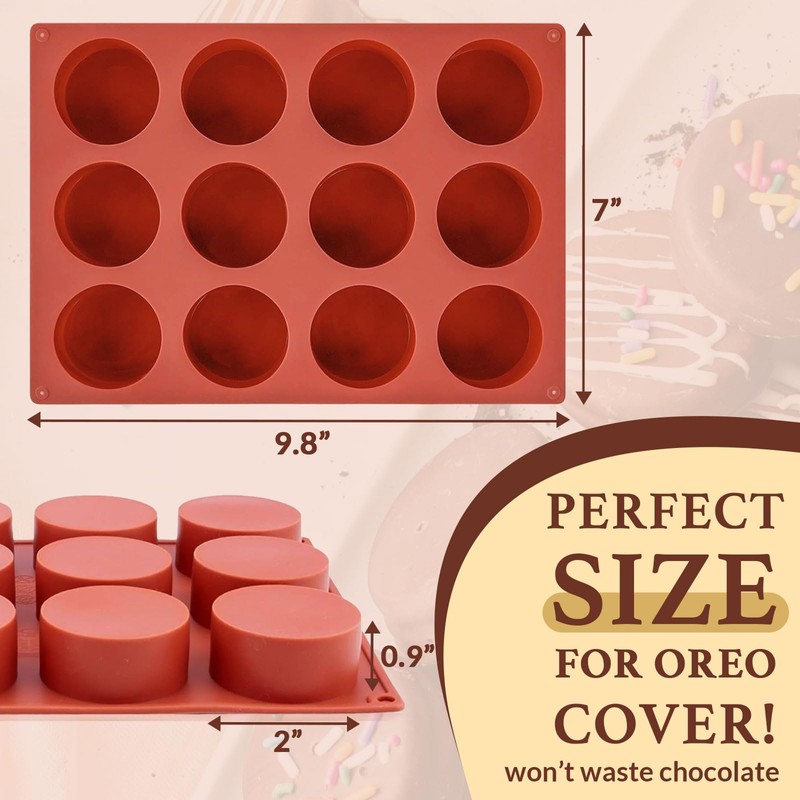 HKNMTT Round Silicone Molds 3 PCS, 12-Cavity 2.1" Round Cylinder